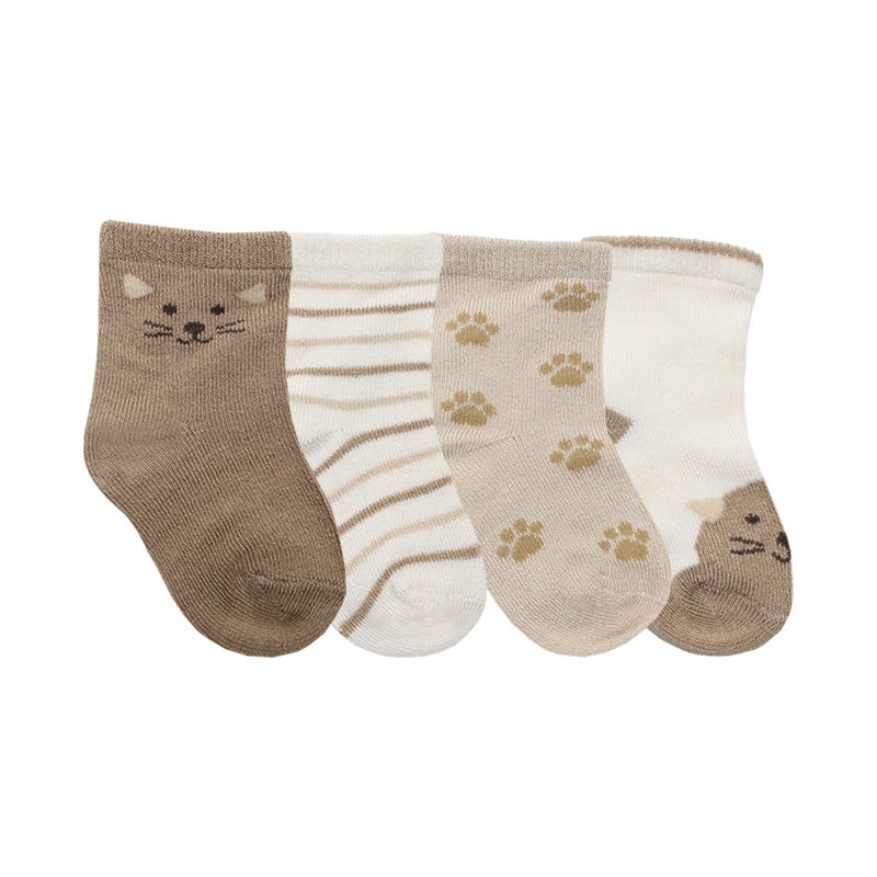4 PARES CALCETIN BAMBOO GATO RECIE N NACIDO MONARCH - 3