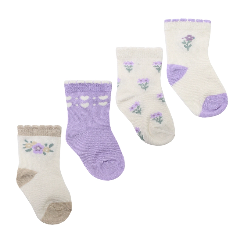 4 PARES CALCETIN BAMBOO CONEJO RECIE N NACIDO MONARCH - 1