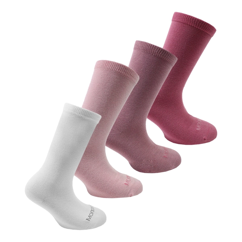 4 PARES CALCETIN BAMBOO PUÑO SUAVE KIDS LARGO 2/4 MONARCH - 1