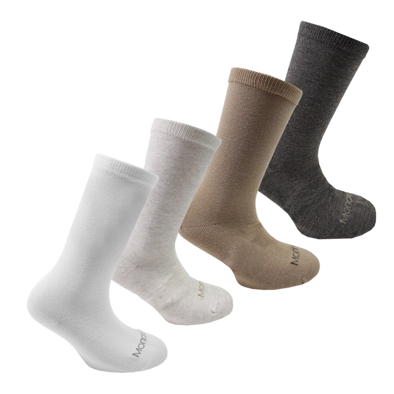 4 PARES CALCETIN BAMBOO PUÑO SUAVE KIDS LARGO 2/4 MONARCH - 1