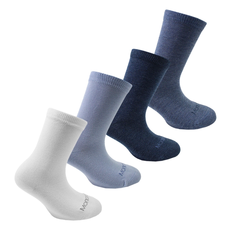 4 PARES CALCETIN BAMBOO PUÑO SUAVE KIDS LARGO 2/4 MONARCH - 1