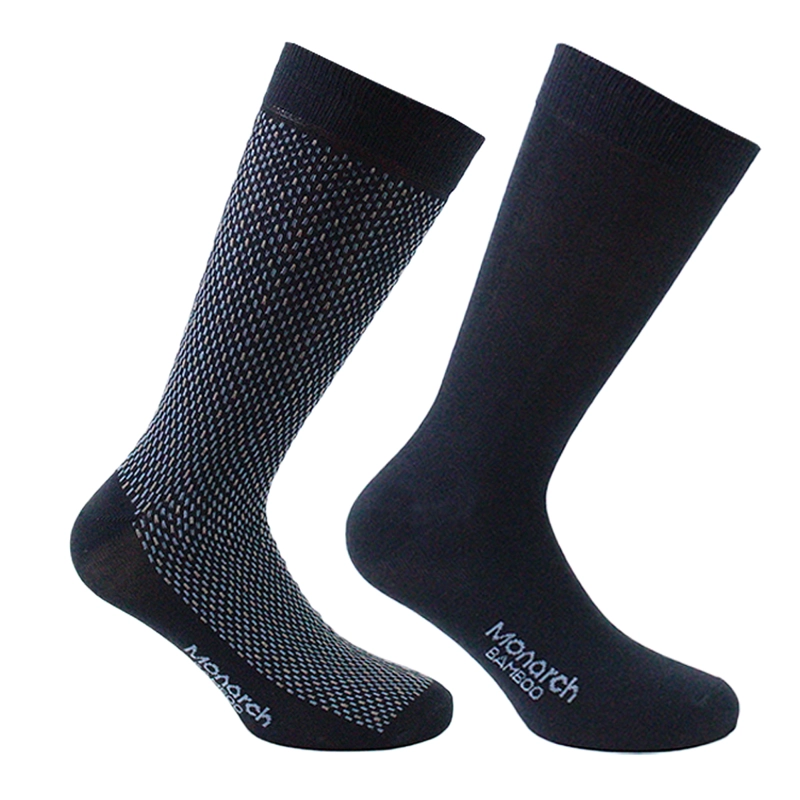 2 PARES CALCETIN BAMBOO PANAL LARGO AMERICANO MONARCH - 1
