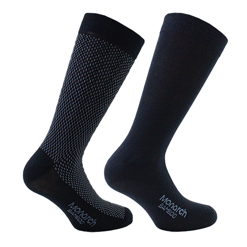 2 PARES CALCETIN BAMBOO PANAL LARGO AMERICANO MONARCH - 3