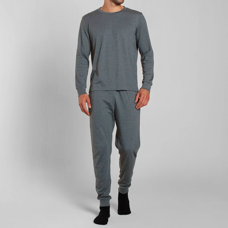 PIJAMA ALGODON MANGA LARGA PANTALON LISO HOMBRE MONARCH - 3