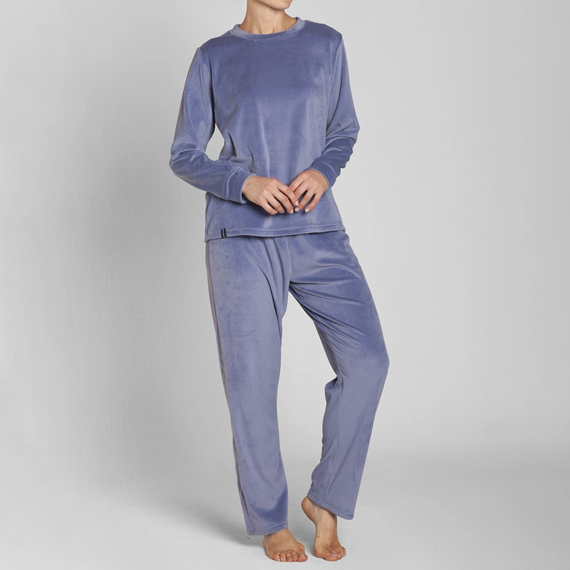 PIJAMA PLUSH CUELLO POLO PANTALON LISO MUJER MONARCH - 1