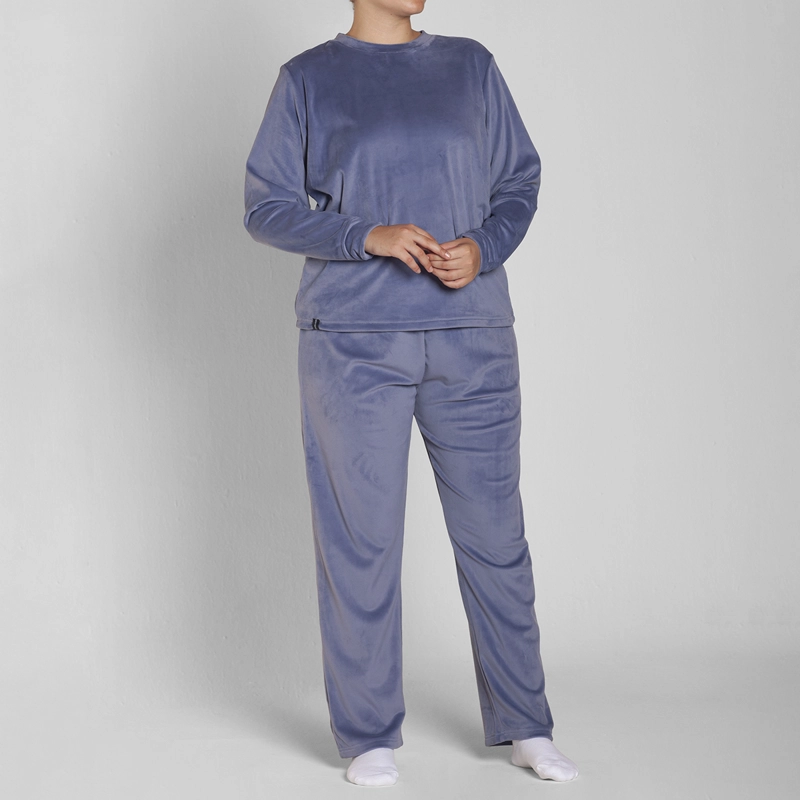 PIJAMA PLUSH CUELLO POLO PANTALON LISO MUJER MONARCH - 2