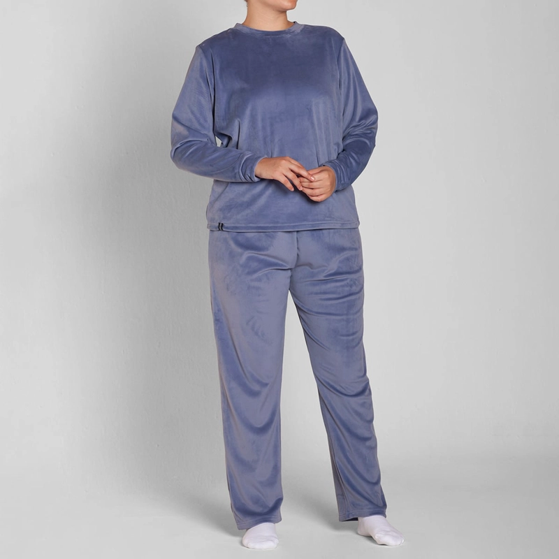 PIJAMA PLUSH CUELLO POLO PANTALON LISO MUJER MONARCH - 2