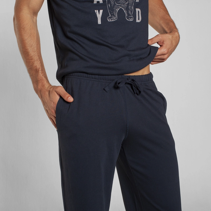 PIJAMA ALGODON/MODAL M/C PANTALON LAZO HOMBRE MONARCH - 3
