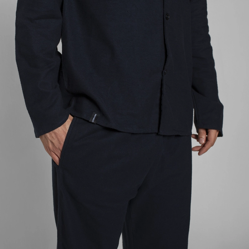 PIJAMA FRANELA MANGA LARGA PANTALON LISO HOMBRE MONARCH - 4