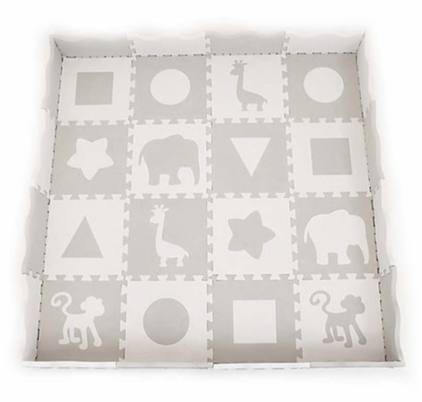 ALFOMBRA BRIC BEBÉ GOMA EVA ANIMALES 150 X 150 CM GRIS - 1