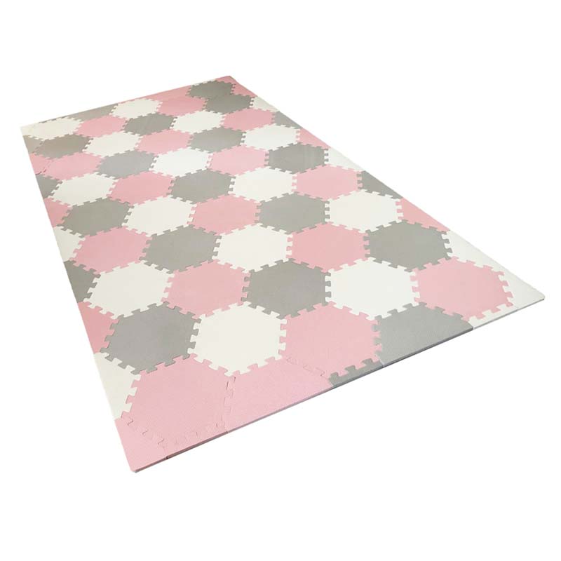 ALFOMBRA BRIC BEBÉ GOMA EVA HEXAGONAL ROSADO 136 × 260 CM - 2