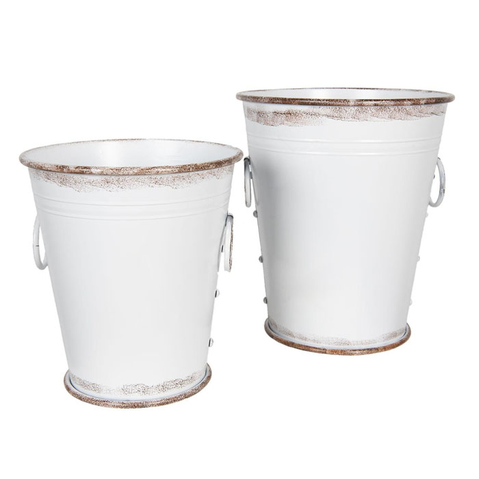 MACETEROS BLANCOS SET DE 2 BRIC - 1