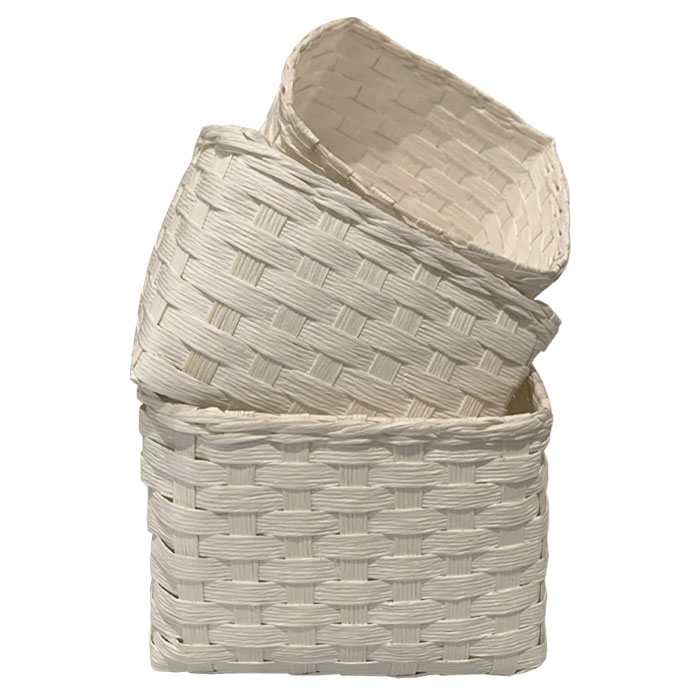 CESTAS BLANCAS SET DE 3 BRIC - 1