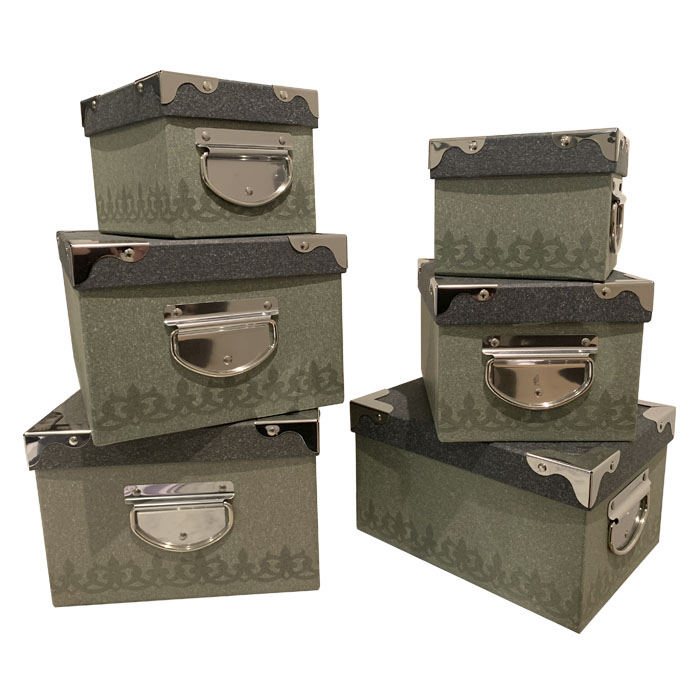CAJAS SET DE 6 GRIS BRIC - 1