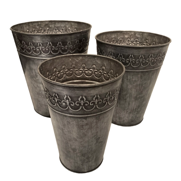 MACETERO METAL SET DE 3 BRIC - 1