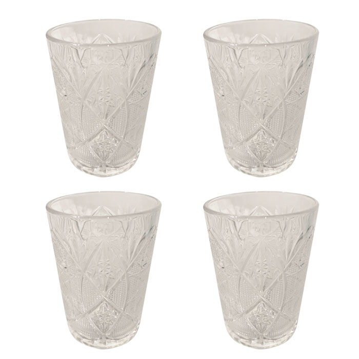 SET 4 PORTAVELA DE VIDRIO BRIC - 1