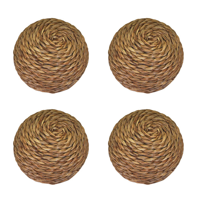 SET DE 4 ESFERAS DE MIMBRE BRIC - 2