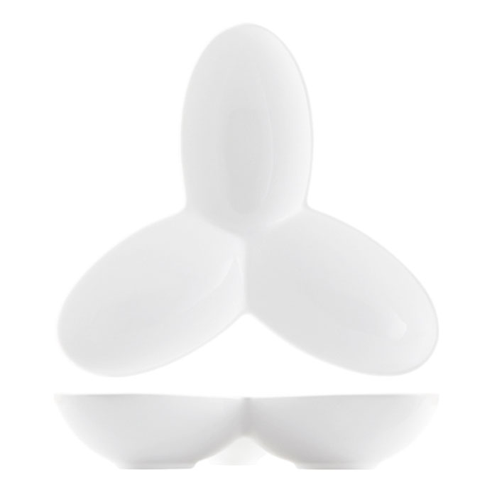 PACK 4 PLATO BOWL DECORATIVO DISEÑO FLOR BRIC - 2