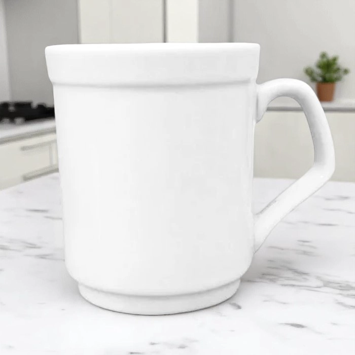 SET DE 6 TAZAS DE CAFE DE PORCELANA BLANCOS - 3