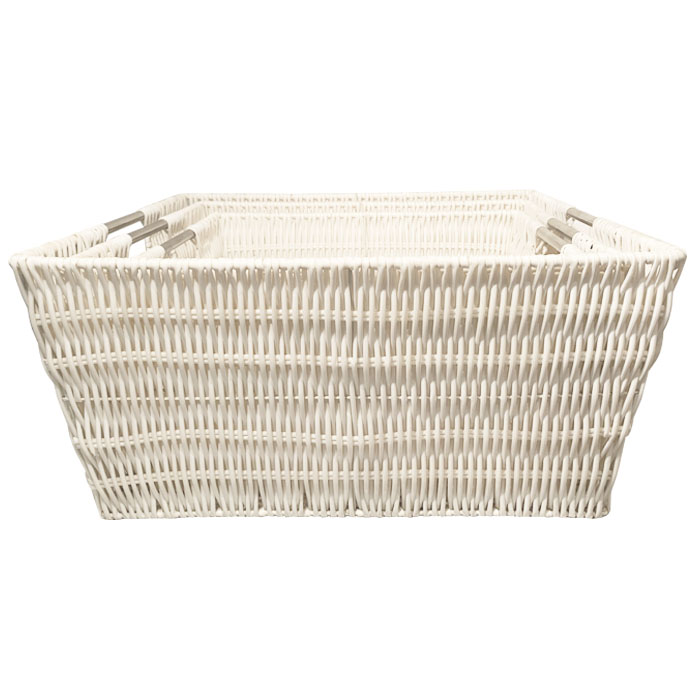 CANASTO ORGANIZADOR EN COLOR BLANCO SET DE 3 BRIC - 2