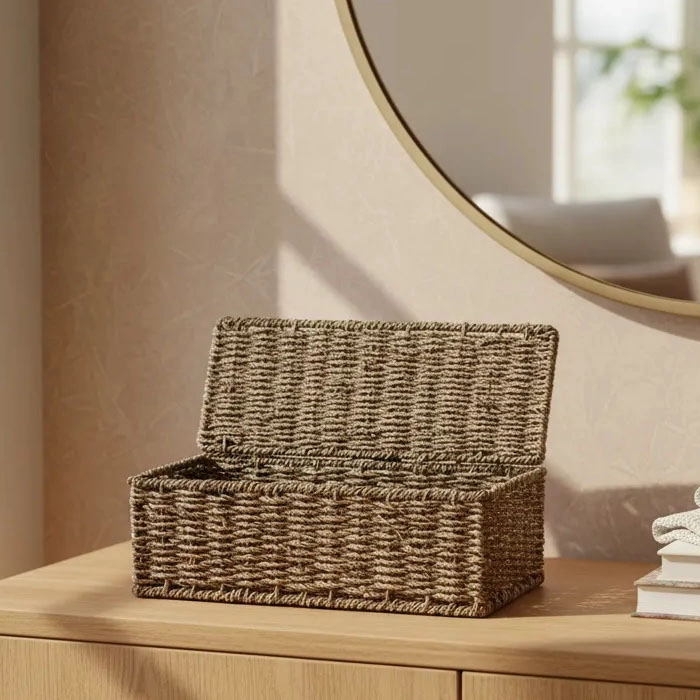 CANASTO ORGANIZADOR CON TAPA 38X14X13 CM BRIC - 2