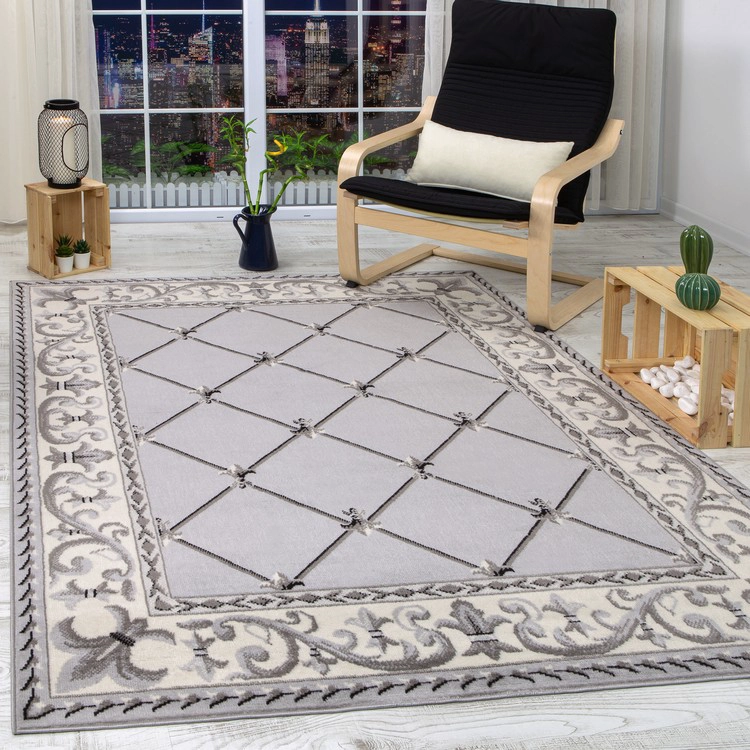ALFOMBRA KASHAN KING CONTEMPORÁNEA MODERNA 503 GRIS 245 X 305 CM - 4