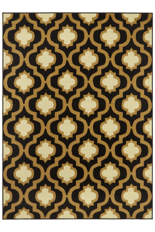ALFOMBRA MODALFO KASHAN KING CONTEMPORÁNEA MODERNA 505 NEGRA 153 X 213 CM - 1