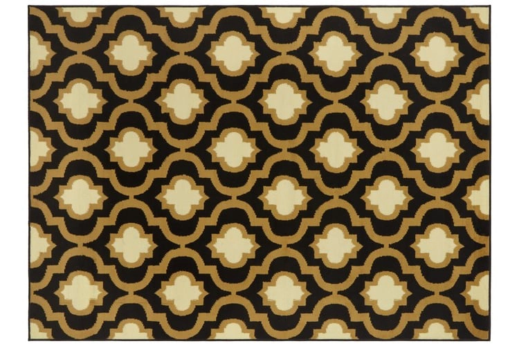 ALFOMBRA MODALFO KASHAN KING CONTEMPORÁNEA MODERNA 505 NEGRA 245 X 305 CM - 1