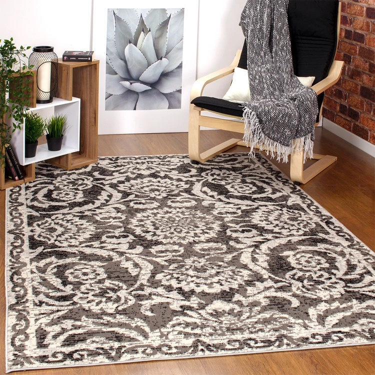 ALFOMBRA MODALFO KASHAN KING CONTEMPORÁNEA MODERNA 506 GRIS 153 X 213 CM - 4