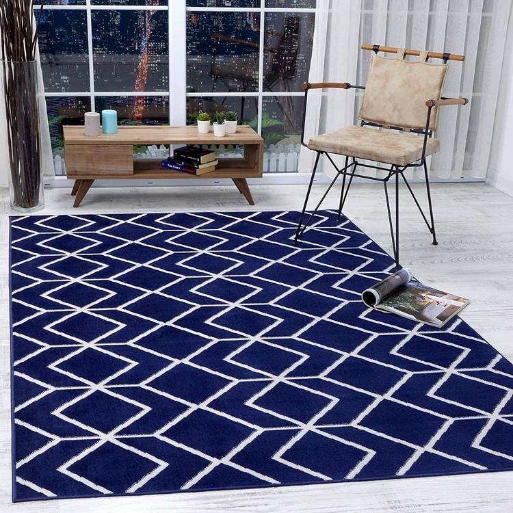 ALFOMBRA MODALFO KASHAN KING CONTEMPORÁNEA MODERNA 507 AZUL MARINA 200 X 290 CM - 4