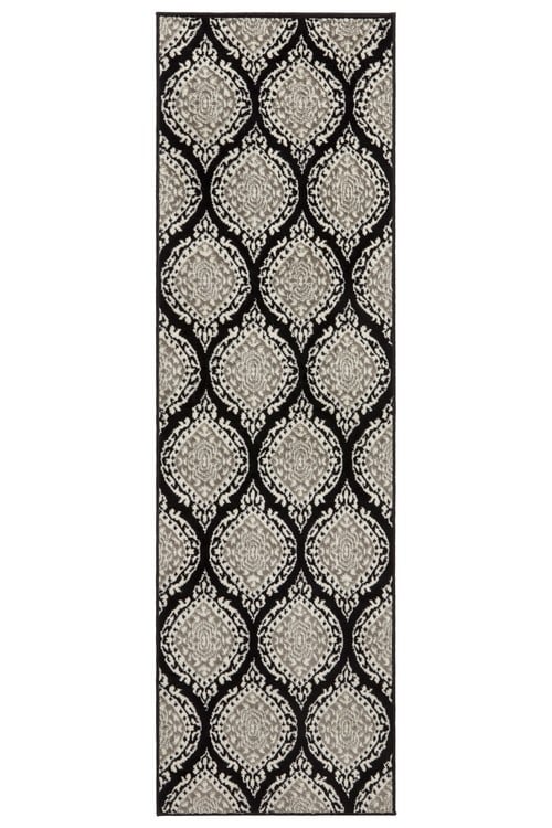 ALFOMBRA MODALFO KASHAN KING CONTEMPORÁNEA MODERNA 512 PASILLO NEGRA 60 X 213 CM - 1