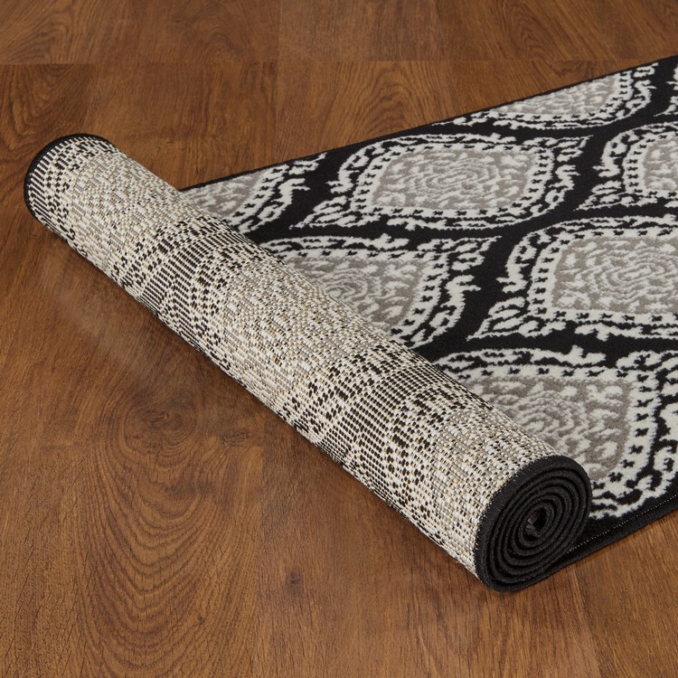 ALFOMBRA MODALFO KASHAN KING CONTEMPORÁNEA MODERNA 512 PASILLO NEGRA 60 X 213 CM - 2
