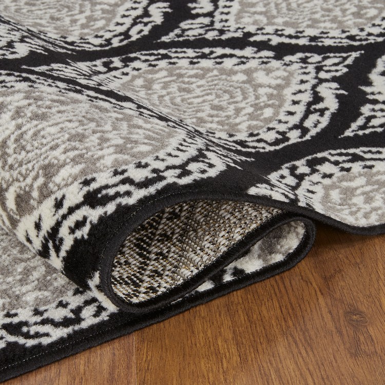 ALFOMBRA MODALFO KASHAN KING CONTEMPORÁNEA MODERNA 512 PASILLO NEGRA 60 X 213 CM - 3