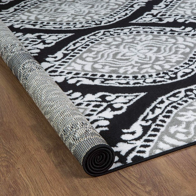 ALFOMBRA MODALFO KASHAN KING CONTEMPORÁNEA MODERNA 512 NEGRA 153 X 213 CM - 2