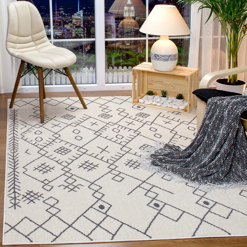 ALFOMBRAS MODALFO FLORIDA CONTEMPORÁNEA MODERNA MODA 2700 BLANCO 244 X 305 CM - 2