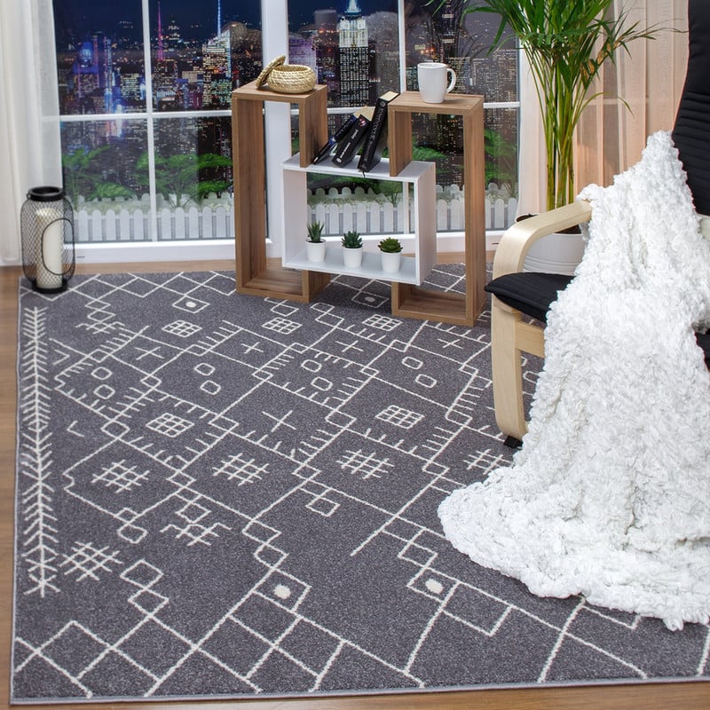 ALFOMBRAS MODALFO FLORIDA CONTEMPORÁNEA MODERNA MODA 2700 GRIS 200 X 290 CM - 2