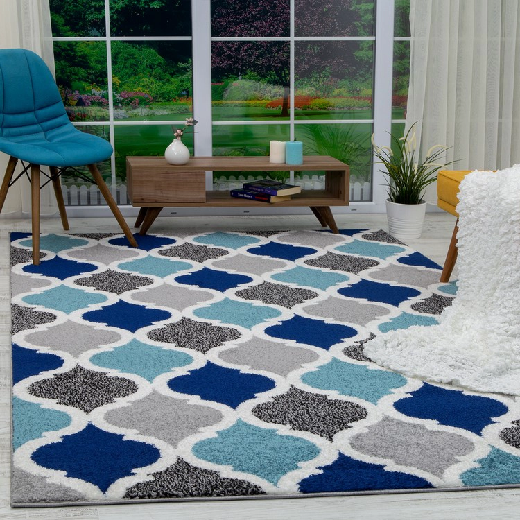 ALFOMBRA MODALFO FLORIDA CONTEMPORÁNEA MODERNA 79 TURQUESA 200 X 290 CM - 4