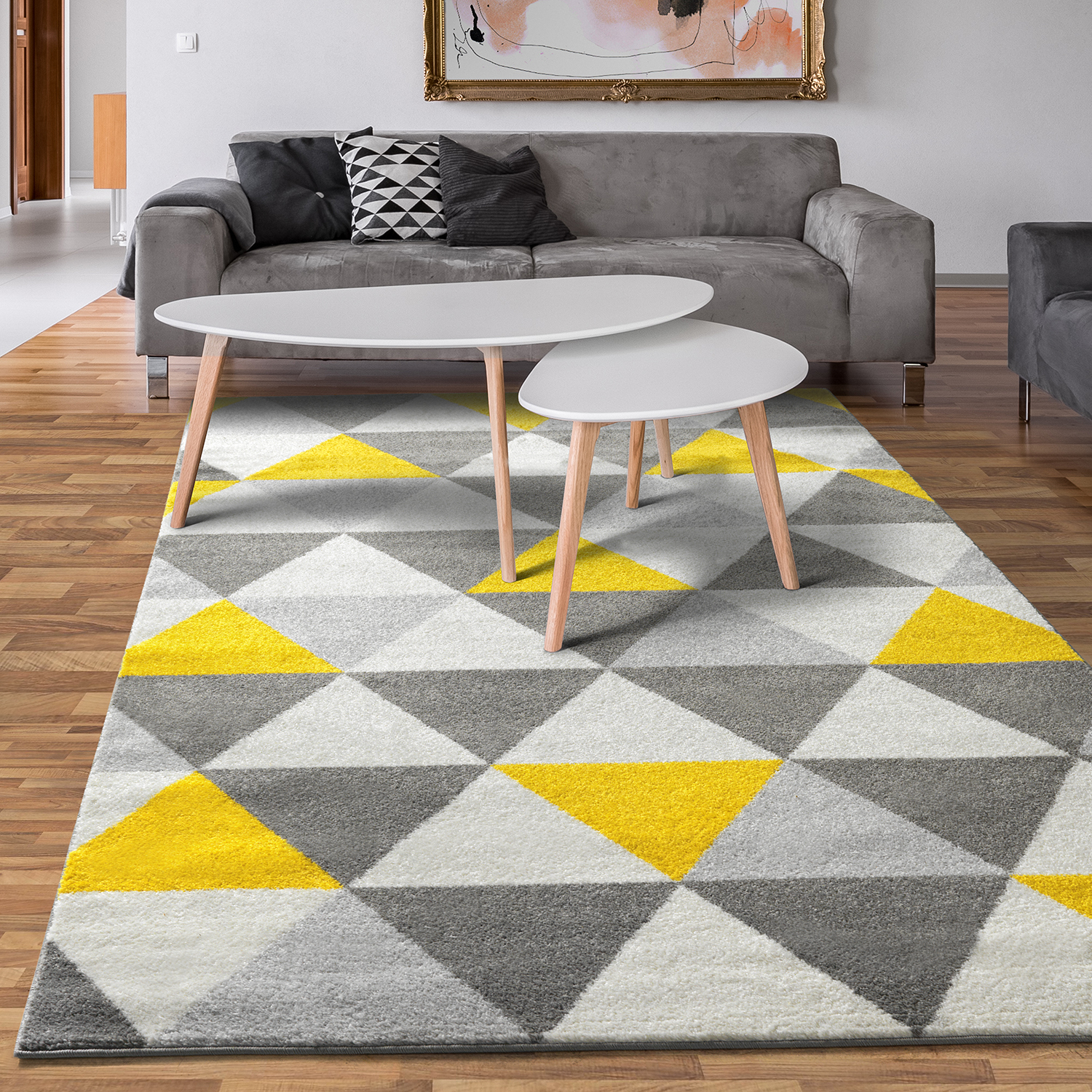 ALFOMBRA MODALFO FLORIDA CONTEMPORÁNEA MODERNA AMARILLA 160 X 210 CM - 2