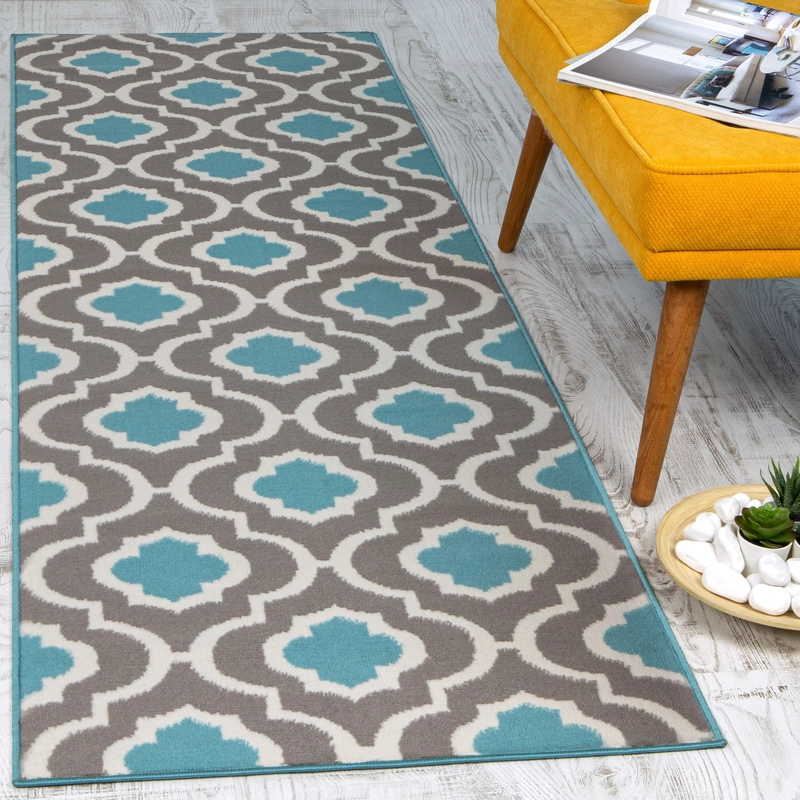 ALFOMBRA PASILLO KASHAN KING AZUL 66 CM X 430 CM - 2