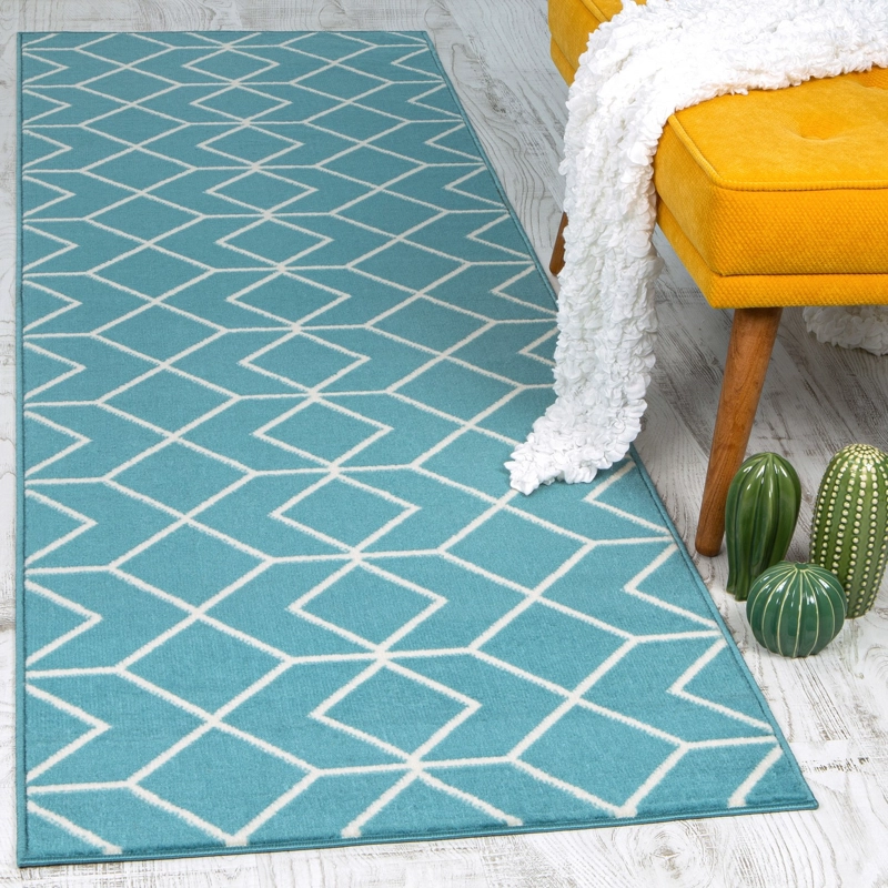 ALFOMBRA PASILLO KASHAN KING AZUL 66 CM X 430 CM - 2