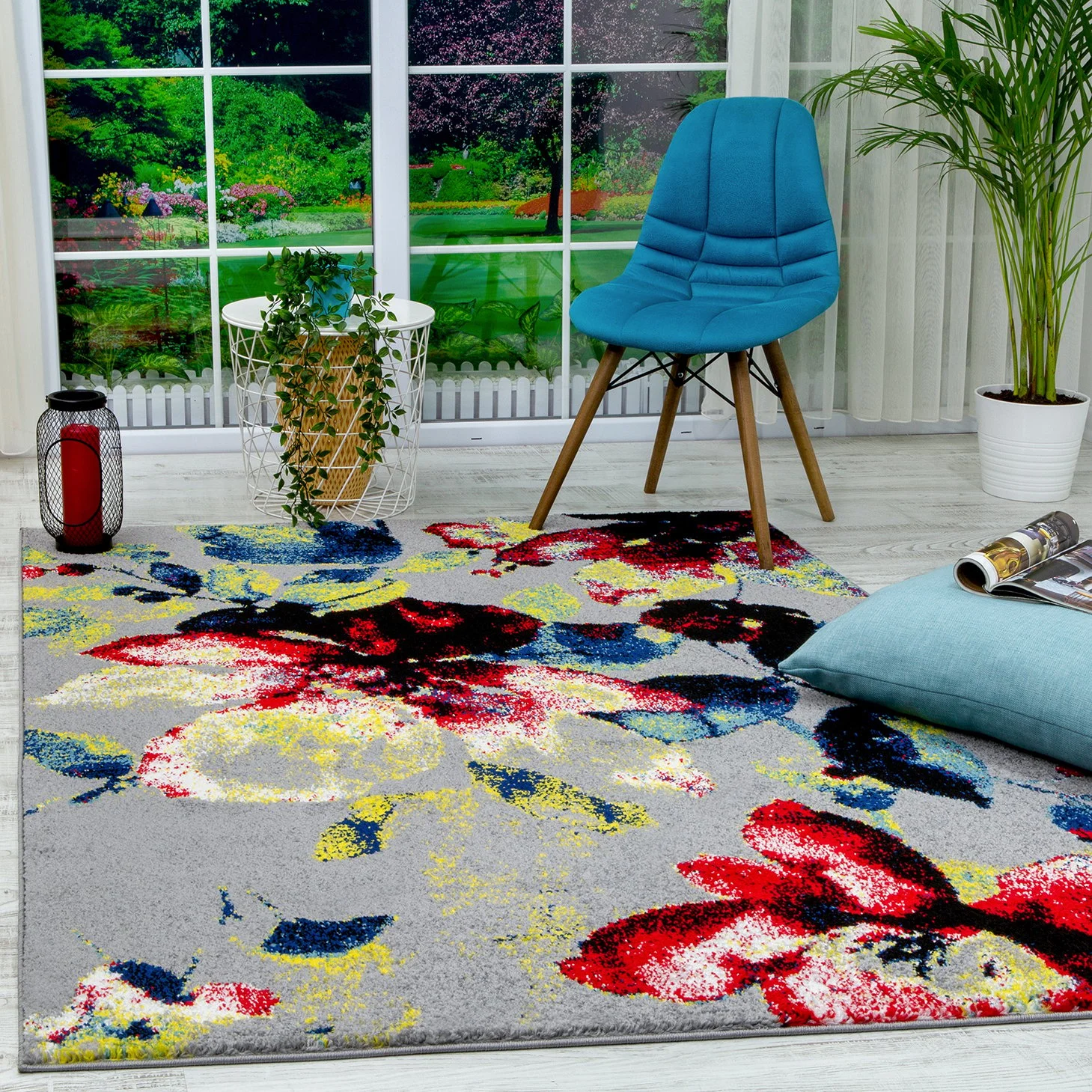 ALFOMBRA FLORIDA GRIS 120 X 180 CM - 2