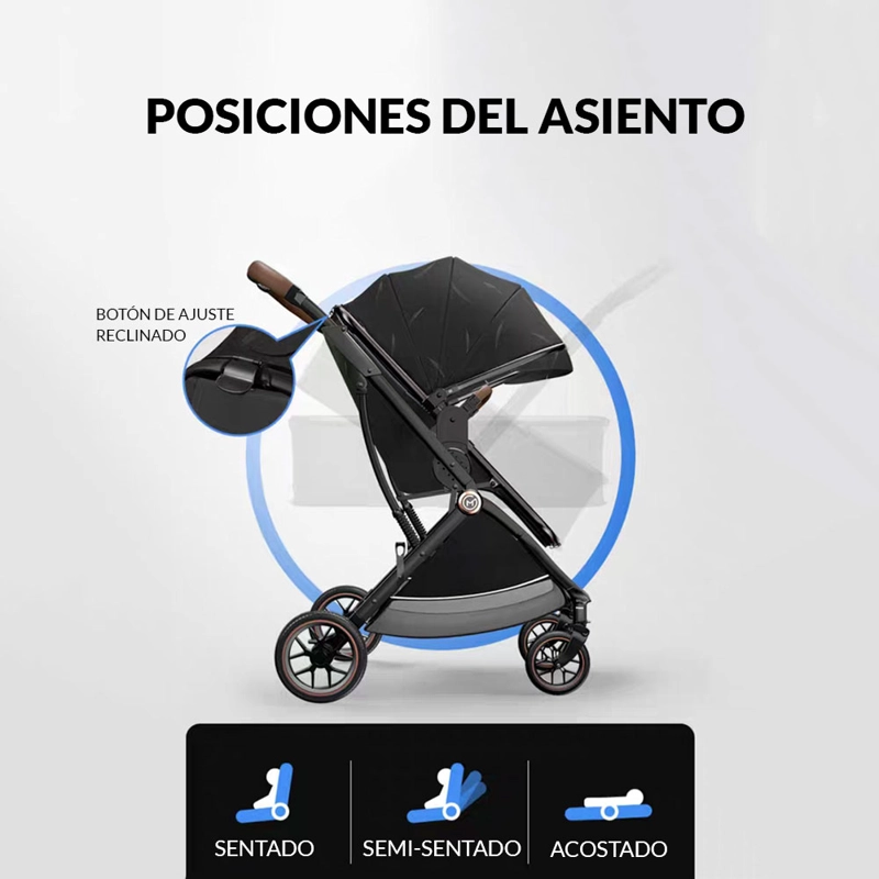 COCHE BABYMINE BEBÉ TRAVEL SYSTEM E-CRIB NEGRO - 5