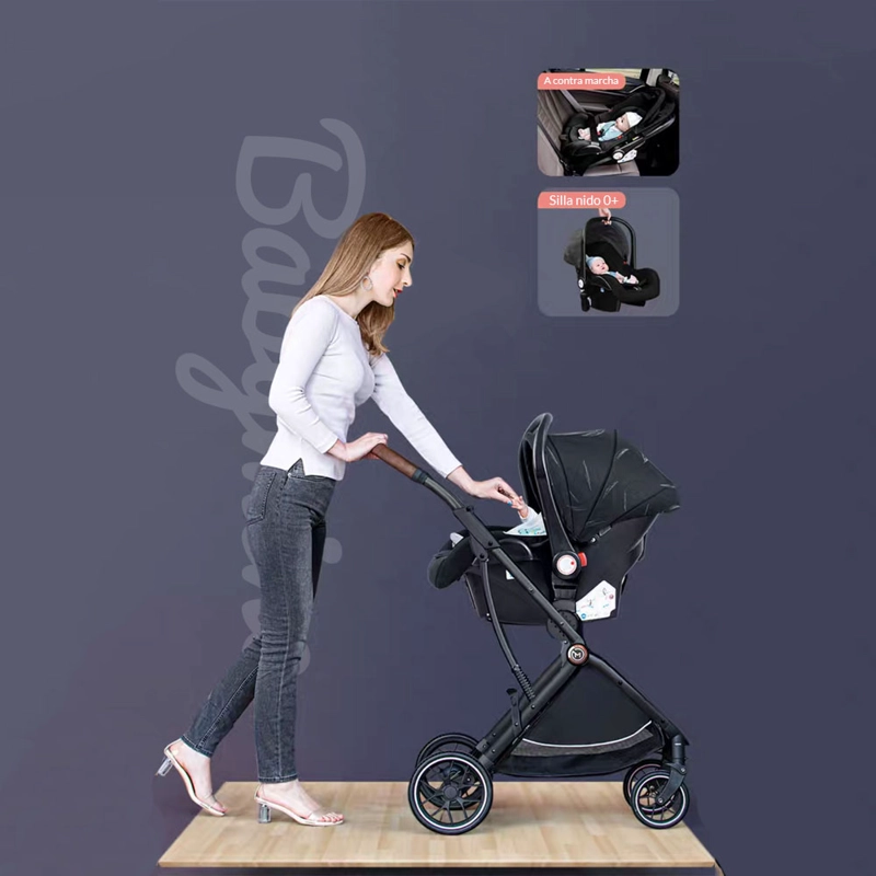 COCHE BABYMINE BEBÉ TRAVEL SYSTEM E-CRIB NEGRO - 8