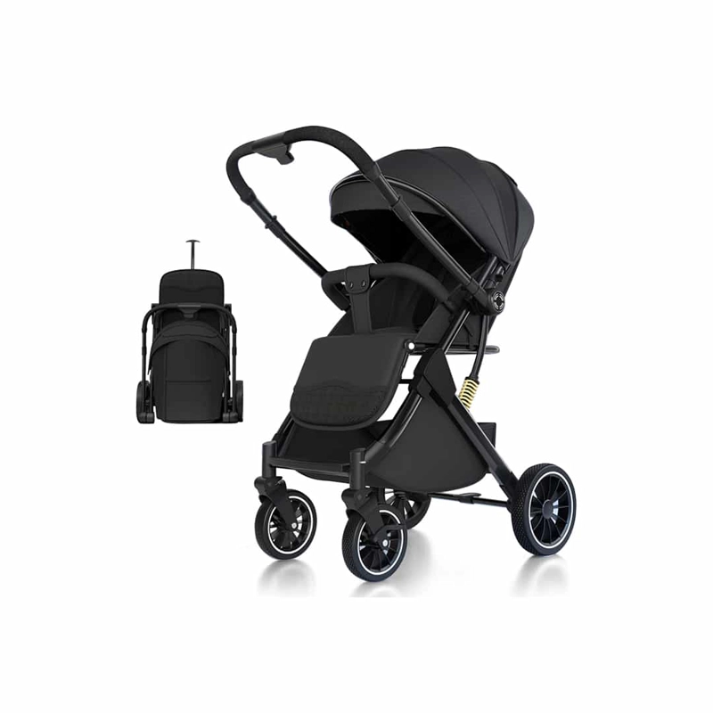 COCHE PASEO BABYMINE WALKY MALETA COMPACTO REVERSIBLE NEGRO - 1
