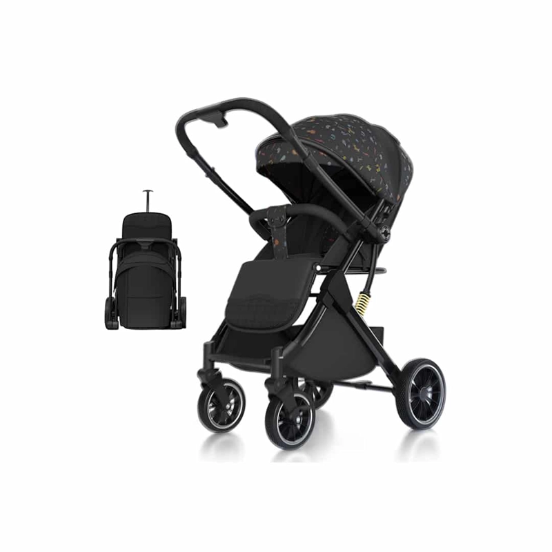 COCHE DE PASEO MALETA COMPACTO REVERSIBLE ANIMALES BABYMINE - 1