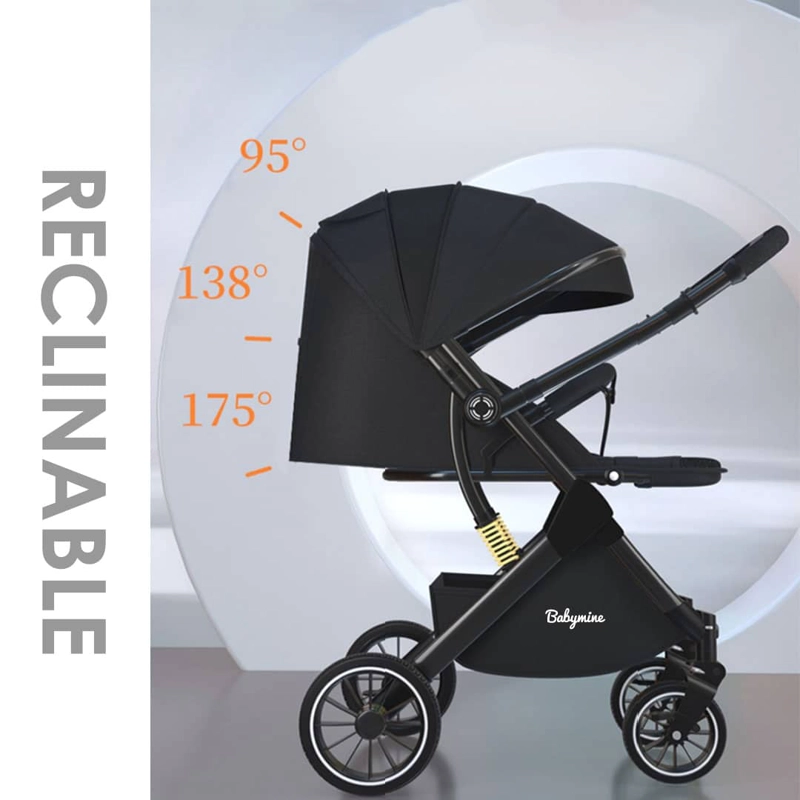 COCHE PASEO BABYMINE WALKY MALETA COMPACTO REVERSIBLE DORADO NEGRO - 4