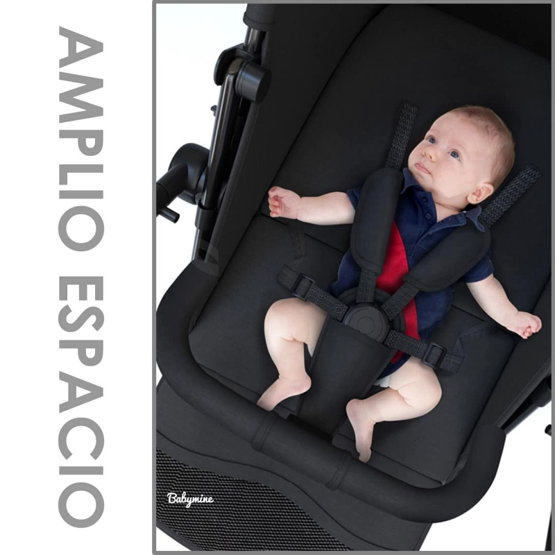 COCHE PASEO BABYMINE WALKY MALETA COMPACTO REVERSIBLE DORADO NEGRO - 5