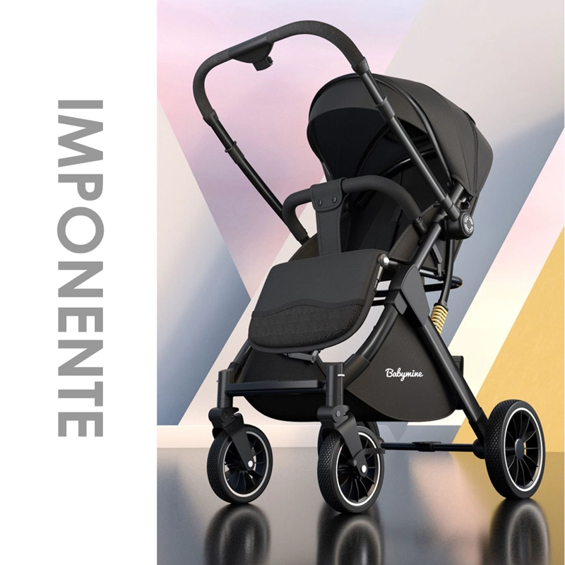 COCHE PASEO BABYMINE WALKY MALETA COMPACTO REVERSIBLE DORADO NEGRO - 6