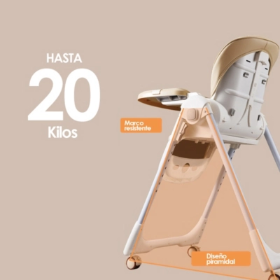 SILLA COMER BABYMINE PLEGABLE EVOLUTION MOTIVO ROSA - 3