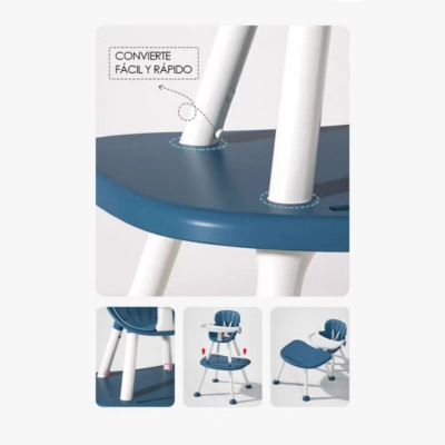 SILLA DE COMER MULTI ETAPAS 4 EN 1 AZUL BABYMINE - 5
